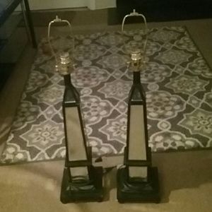 Very pretty  black mirrored lamps black base